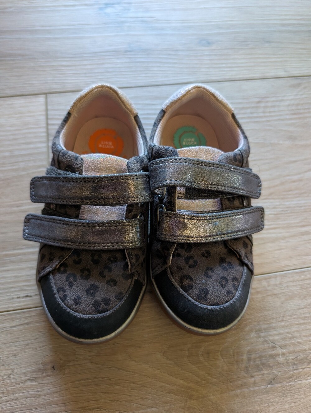 Livie & Luca Brown Leopard Print Velcro Sneakers